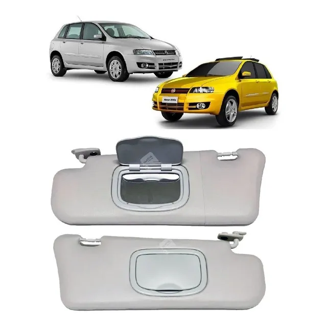 Par Quebra Sol Fiat Stilo 2003-2011 Com Espelho E Bolsa 