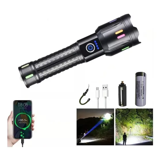 10000lm Linterna Fluorescente Táctica Recargable Con Zoom