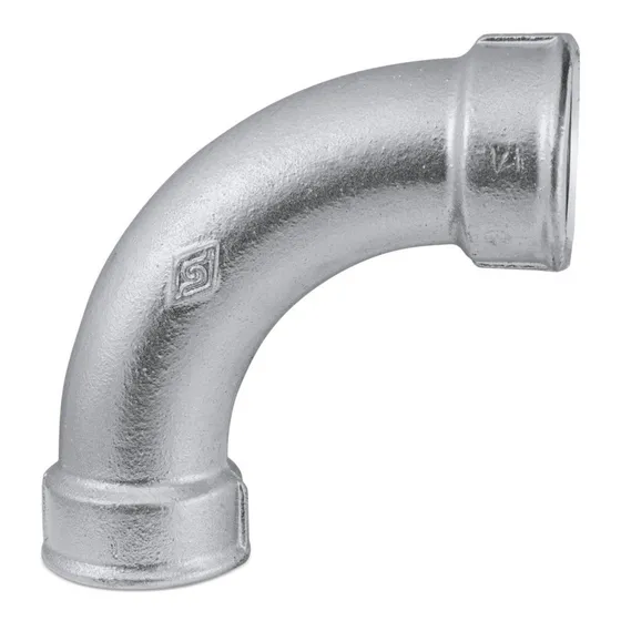 Curva 90º 1.1/2 Galvanizada Fêmea X Fêmea - Bsp