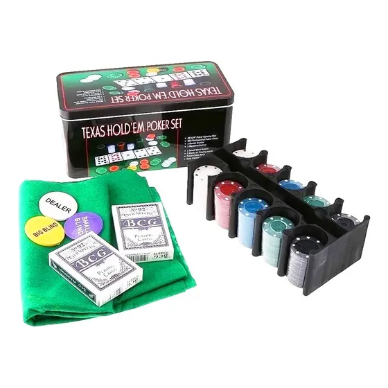 Set De Poker 200 Fichas 2 Mazos De Cartas Naipes Con Paño