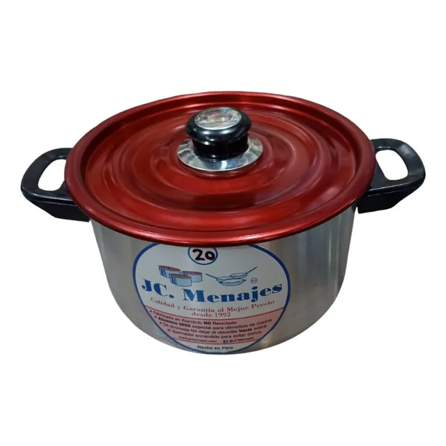 Olla 20 Cm Lijada De Aluminio Marca Jc Menajes