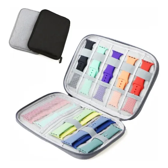 Estojo Organizador Para Pulseiras E Cabos Apple Watch Medio Cor Cinza