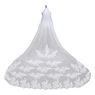 W Bordado Encaje Borde De Novia Velo De Novia Mantilla Con W Bordado Encaje Borde De Novia Velo De Novia Mantilla Con