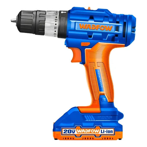 Taladro Atornillador Wadfow C/percutor + 2 Baterías 20v 10mm