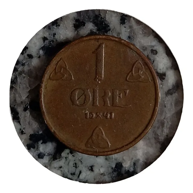  Moneda Noruega 1941    W W I I Supresion Monograma 1 Ore