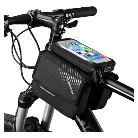 Bolso Portacelular Bicicleta Rockbros 030-060bk Con Conector Y Gran Capacidad