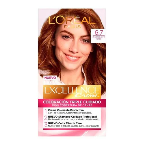 Tinta Excellence Excellence Tintura L'Oréal Excellence Creme tono 6.7 chocolate puro para cabello