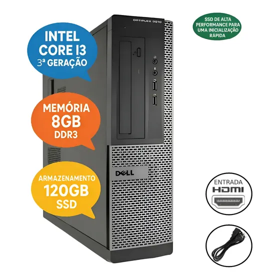 Cpu Dell Optiplex 3010 Core I3 8gb Ddr3 Ssd 128gb Pc Win10