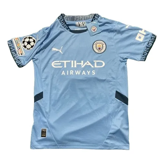 Camisas Manchester City, Parcho Uefa, Dorsal Haaland 24/25
