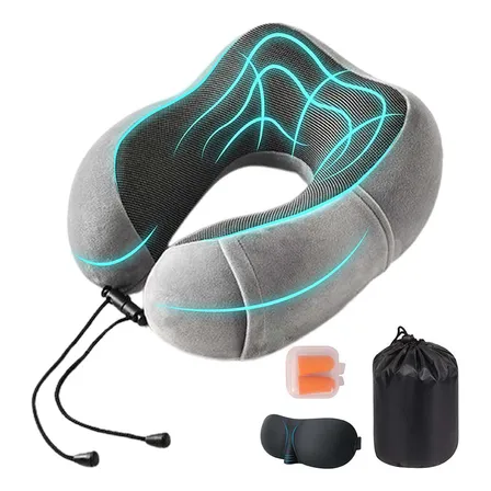 Cómodo Almohada De Viaje 100% Espuma Viscoelástica Cuello