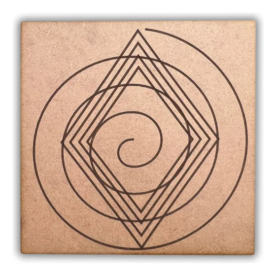 Gráfico Da Radiestesia Em Mdf 20x20cm Espiral Cosmico 2