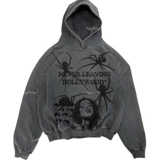 Sudadera Con Capucha Con Estampado De Araña Gótica Y2k Sudadera Con Capucha Con Estampado De Araña Gótica Y2k