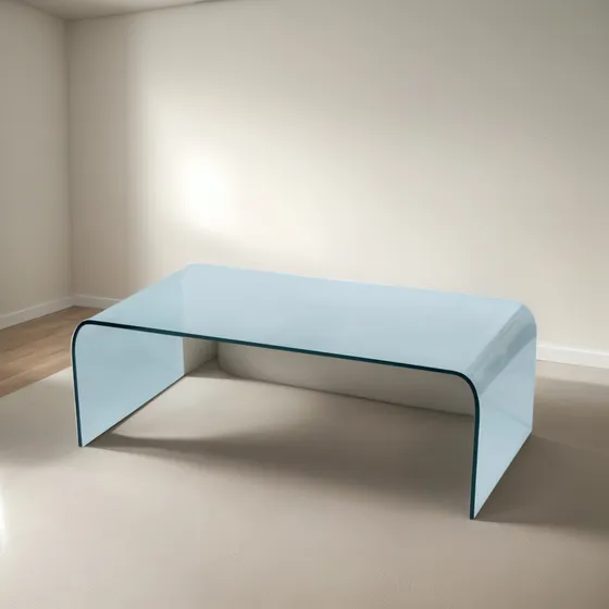 Mesa Ratona De Vidrio Curvo 120x45x46cm Termoendurecido 10mm