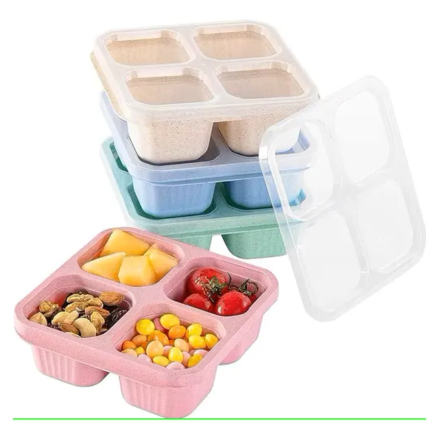 Set De 4 Platos Con Compartimientos Para Lonchera, Paseos