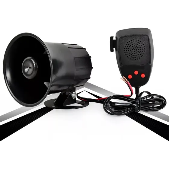 Sirena Bocina Con Control 3 Tonos Potentes+ Megafono Altavoz