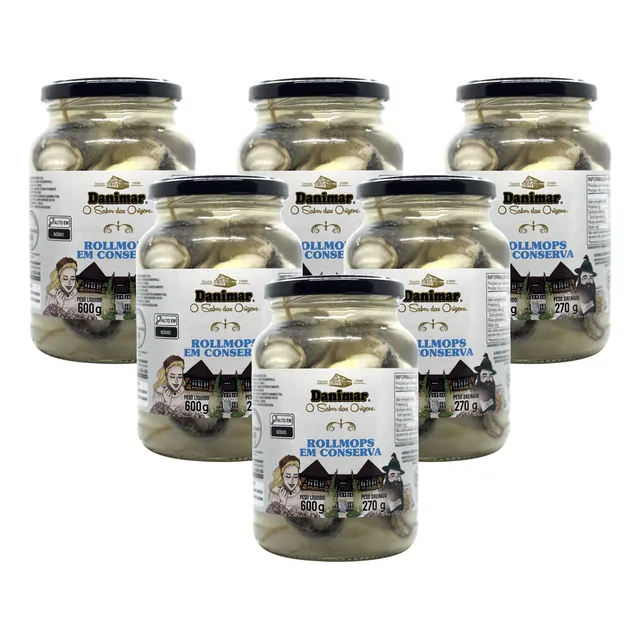 Kit 6 Rollmops Em Conserva Tradicional Danimar