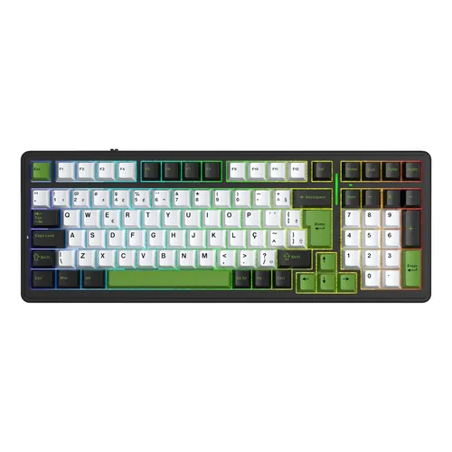 Teclado Mecânico Gamer Ajazz AK992 Gasket 98% Numérico Switch Red