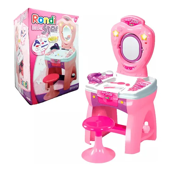 Tocador Peluqueria Con Luces Silla Espejo Rondi Super Oferta