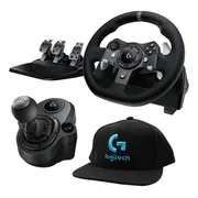 Kit Logitech G Volante G920 Xbox + Palanca De Cambios +gorro Color Negro