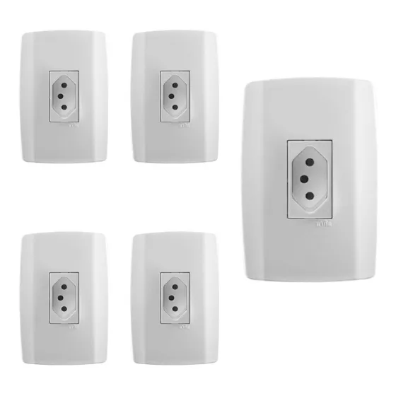 Kit De Tomadas  20a 250v Vertical Slim - 5 Unidades - 80141