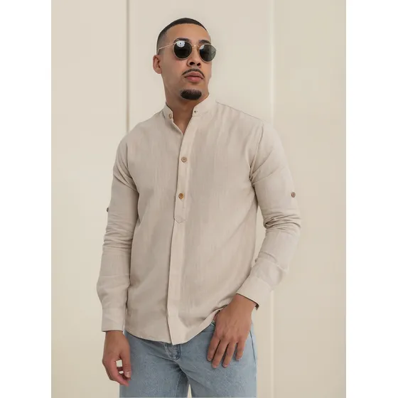 Camisa De Lino Manga Larga Hombre Caballero 3 Colores Ebk ®