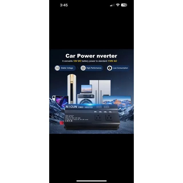 Convertidor De Corriente 12/24v Para 110v