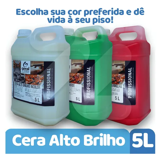 Cera Alto Brilho Pisos Madeira Ardósia Laminado  - 5 Litros