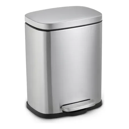 Lixeira Inox Escovado C/ Pedal E Balde Removível 20l Mood Inox Escovado
