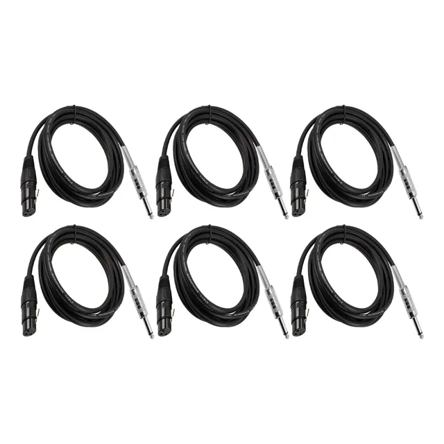 6 Cable Para Micrófono Con Conector Xlr Hembra-plug 6.3mm 5m