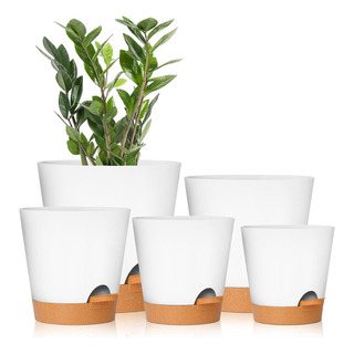 Ukipos Set De 5 Macetas De Plástico Para Plantas Con Drenaje Ukipos Set De 5 Macetas De Plástico Para Plantas Con Drenaje