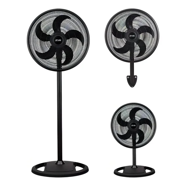 Ventilador 3en1 Plástico Atvio Home Hf1802p Plástico Cantidad De Aspas 5 Estructura Negro Aspas Negro Diámetro 45.72 Cm Frecuencia 60