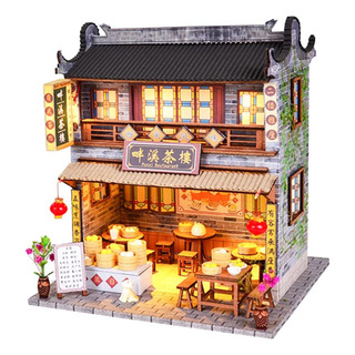 1/24 Kits De En Miniatura Para Bricolaje Casa De Té Con 1/24 Kits De En Miniatura Para Bricolaje Casa De Té Con