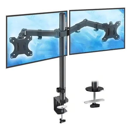 Brazo Soporte Monitor Base Para Monitor Dobl Alzador Monitor Negro
