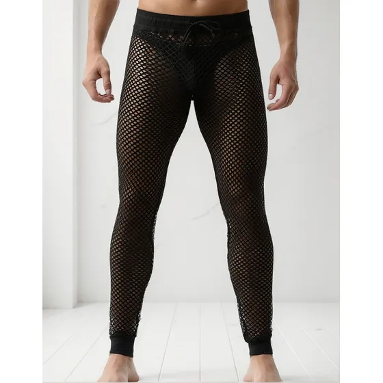 2025 Pantalones Transparente Para Hombre Legging Malla Con
