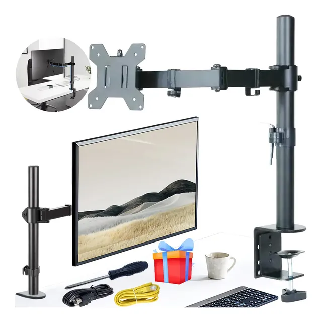 Soporte De Escritorio Monitor Mountup 15 A 30 Pulgadas Negro
