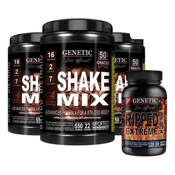 Reemplaza Comida Vegano Dieta Shake Mix Ripped Black Genetic