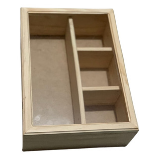 Caja De Madera Con Tapa De Vidrio Con Divisiones 35cm X 25cm Caja De Madera Con Tapa De Vidrio Con Divisiones 35cm X 25cm