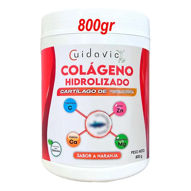 Colágeno Hidrolizado Polvo Cartilago Vitaminas Sabor Naranja