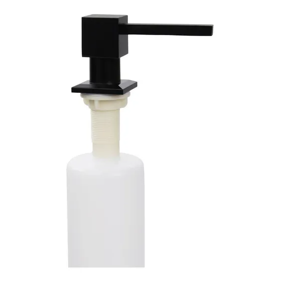 Dispenser Dosador Embutir Aço Inox Quadrado Preto 500ml Cor Preto fosco