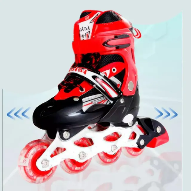  Patines En Linea Roller Luces Ruedas De Silicón Niños Niñas