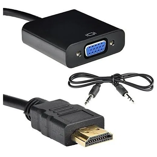Cable Convertidor Hdmi A Vga + Audio 3.5 Stereo