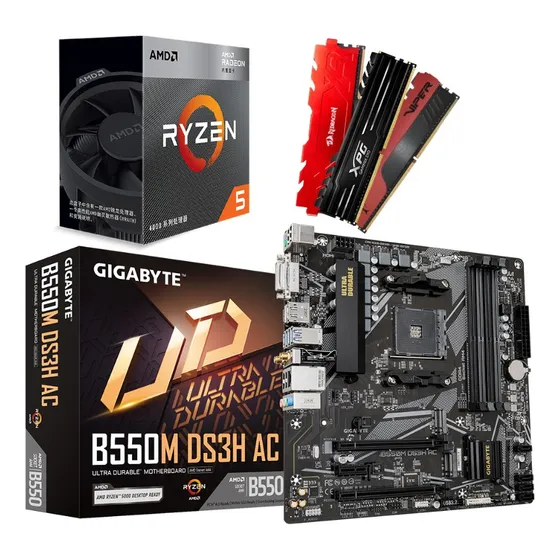 Kit Amd Ryzen 5 5600g + B550m Ds3h Ac Wifi + 16gb 3600mhz