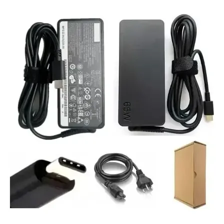 Fonte Carregador Para Lenovo Thinkpad E14 Gen 2 65w Com Nf Preto