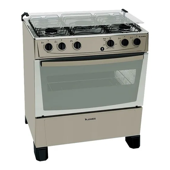 Cocina A Gas James 5 Hornallas C 150 B Titanium Mega Llama