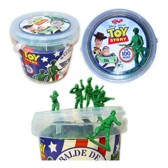 Balde De Soldados Toy Story Com 100 Soldados Disney Etitoys