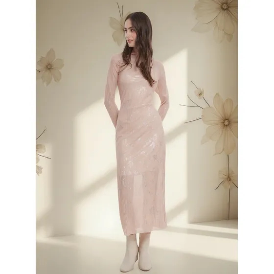 Vestido Para Mujer  Patprimo Color Beige Poliéster #3017