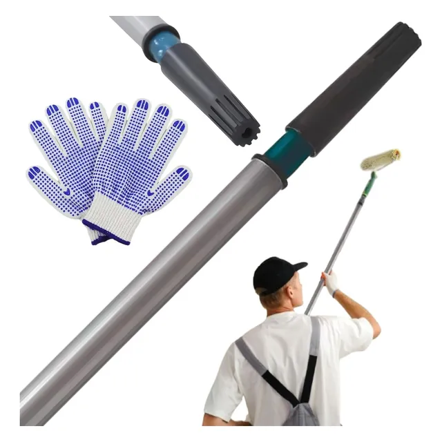 Cabo Extensor Prolongador Telescópico Rolo Pintura 3m + Luva