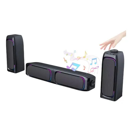 Soundbar Parlante Gamer Pc Tv Rgb Inalámbricos Con Subwoofer