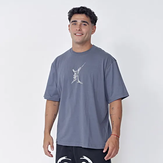 Remera De Algodon Savage Doble Estampa Marca Vulkano