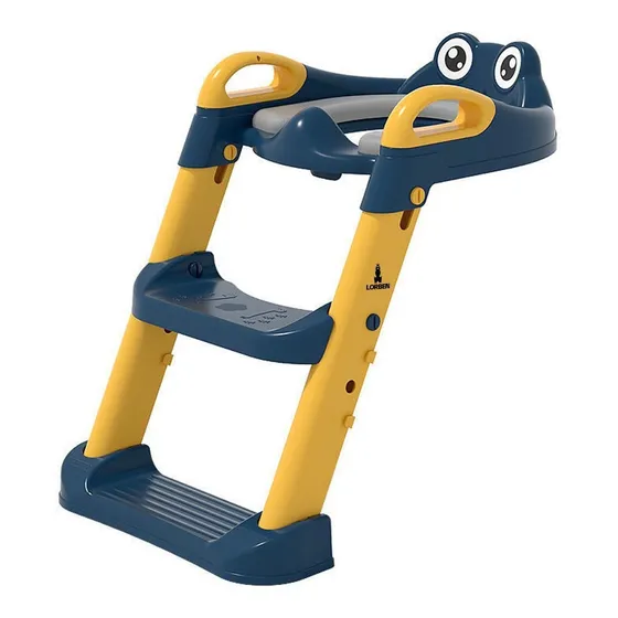 Reductor de asiento de escalera infantil Lorben para inodoro, color: azul/amarillo, liso